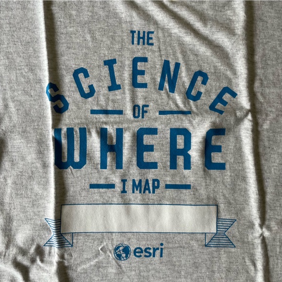 NWT Esri The Science of Where I Map Grey/Gray T-Shirt - Picture 2 of 9